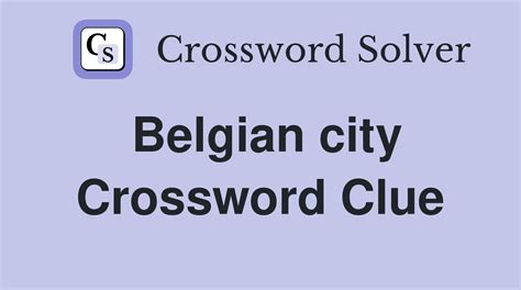 belgian city crossword